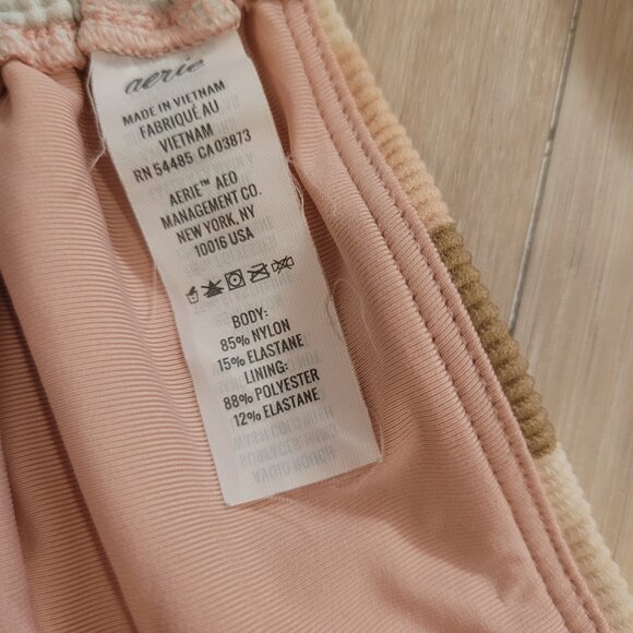 AERIE | Ribbed Longline Bandeau Bikini Swim Top Striped | Sz. XL - Picture 7 of 8